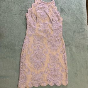 Medium Selfie Leslie lavender and nude backless dress